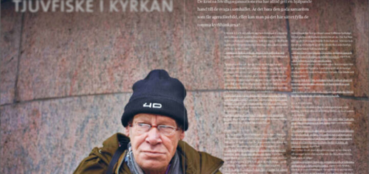Kyrkor i Malmö försöker värva hemlöse Hans Olsson själ. De lockar med smörgåsar för att få med honom på deras Gudstjänster. Men än så länge har hans själ inte nappat. Foto: Åsa Wallin.