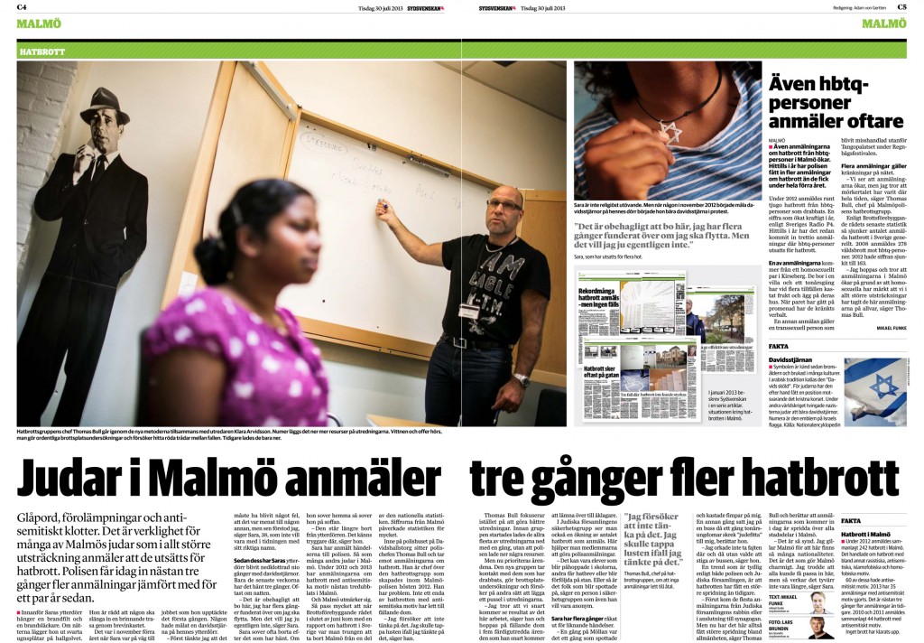 Judar i Malmö anmäler tre gånger fler hatbrott